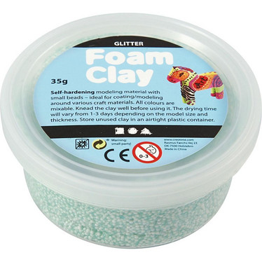 Foam Clay®, Glitter, vaaleanvihreä, 35g