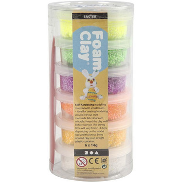 Foam Clay® Helmimassa, kevätvärit, 6x14g