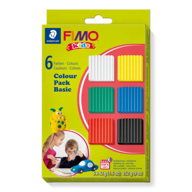 FIMO® Kids Clay, perusvärilajitelma, 6x42g