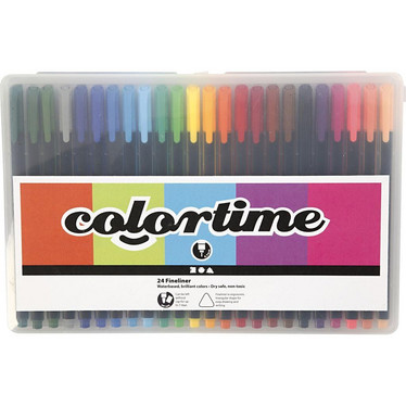 Colortime Fineliner -tussit, värilajitelma, 24kpl