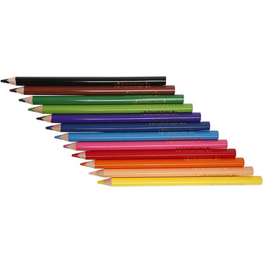 Colortime-värikynät, 5 mm, värilajitelma, Jumbo, 12kpl