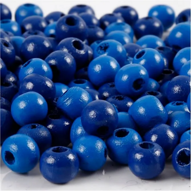 Puuhelmet, halk. 8mm, aukon koko 2mm, sininen, 15g/pkk, 80kpl