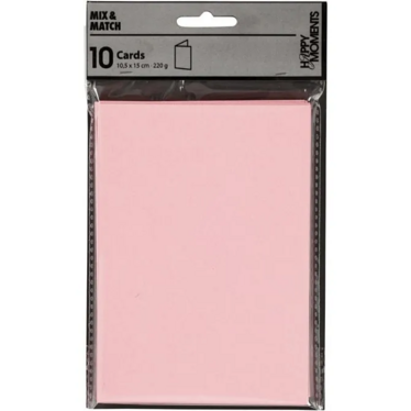 Korttipohja, 220g, rosa, 10kpl/pkk