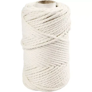Makrameenyöri, Pituus 55m, halk. 4mm, luonnonvalkonen, 330g/rll