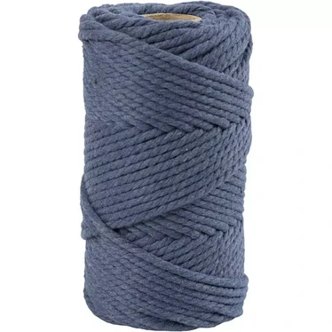 Makrameenyöri, Pituus 55m, halk. 4mm, sininen, 330g/rll
