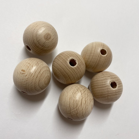 Puuhelmi 6kpl/pkt 30 mm pyökki