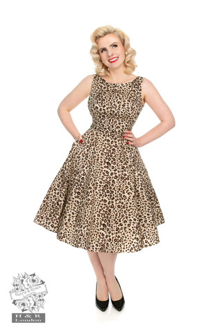 Zabrina Leopard Print Swing Dress, kellomekko