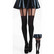 Plain Stripe Suspender Tights-Black
