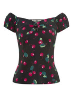 Dolores 50's Cherry Print Top, kirsikkatoppi
