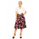 Rita Pleated Swing Skirt in Navy Tulip, kellohame (XS,5XL)