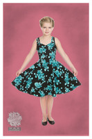 Black Rosaceae Swing Dress (Kids), lasten kellomekko