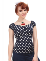 Dolores Top Polka Blue, toppi