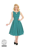 La Rosa Dotty Swing Dress,  vihreä kellomekko