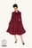 Evelyn Swing Coat in Burgundy, leveähelmainen talvitakki