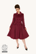 Evelyn Swing Coat in Burgundy, leveähelmainen talvitakki