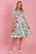 Darlene Green Floral Swing Dress, kellomekko