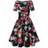 Darlene Retro Navy Blue Floral Swing Dress, kellomekko