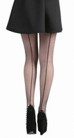 Fishnet seamed tights