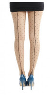 Jive seamed dotty tights, nude/blk