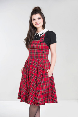 Red tartan pinafore sales dress