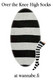 1002 Over knee high socks, stripe blk/light grey