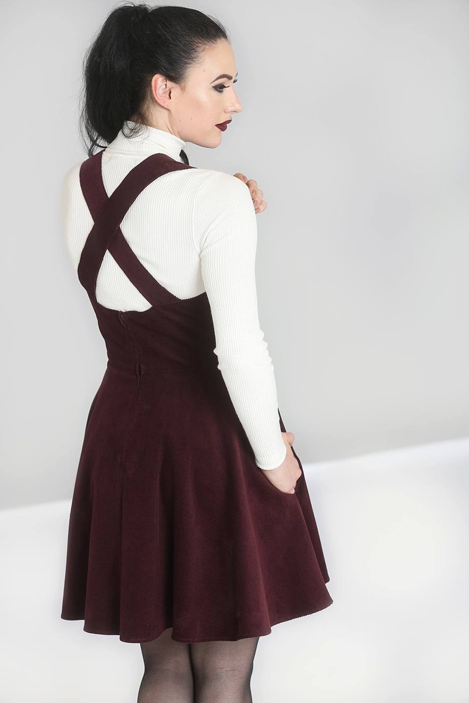 wine pinafore dress