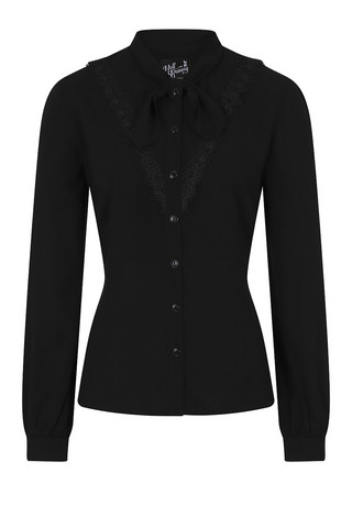 60016 HELL BUNNY ADELIA BLOUSE, BLK