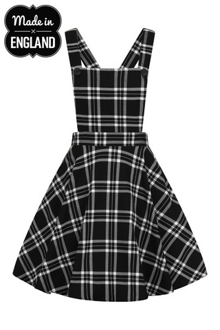 black and white pinafore dress