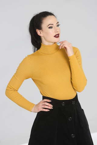 60020 HELL BUNNY SPIROS TOP, MUSTARD
