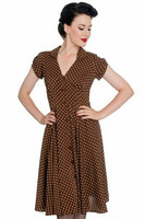 4378 HARRIET POLKA DOT DRESS, TOBACCO