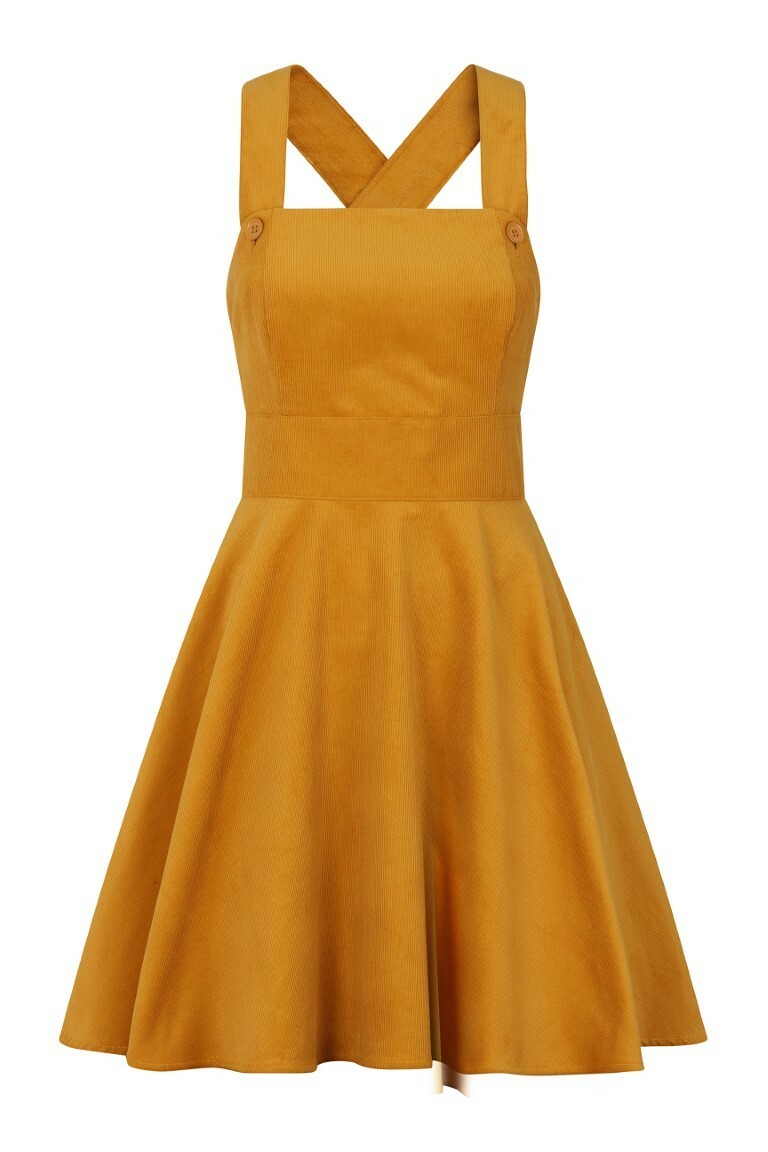 pinafore dress mustard