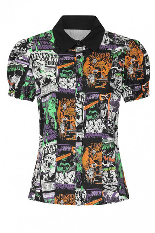 60072 HELL BUNNY BE AFRAID BLOUSE