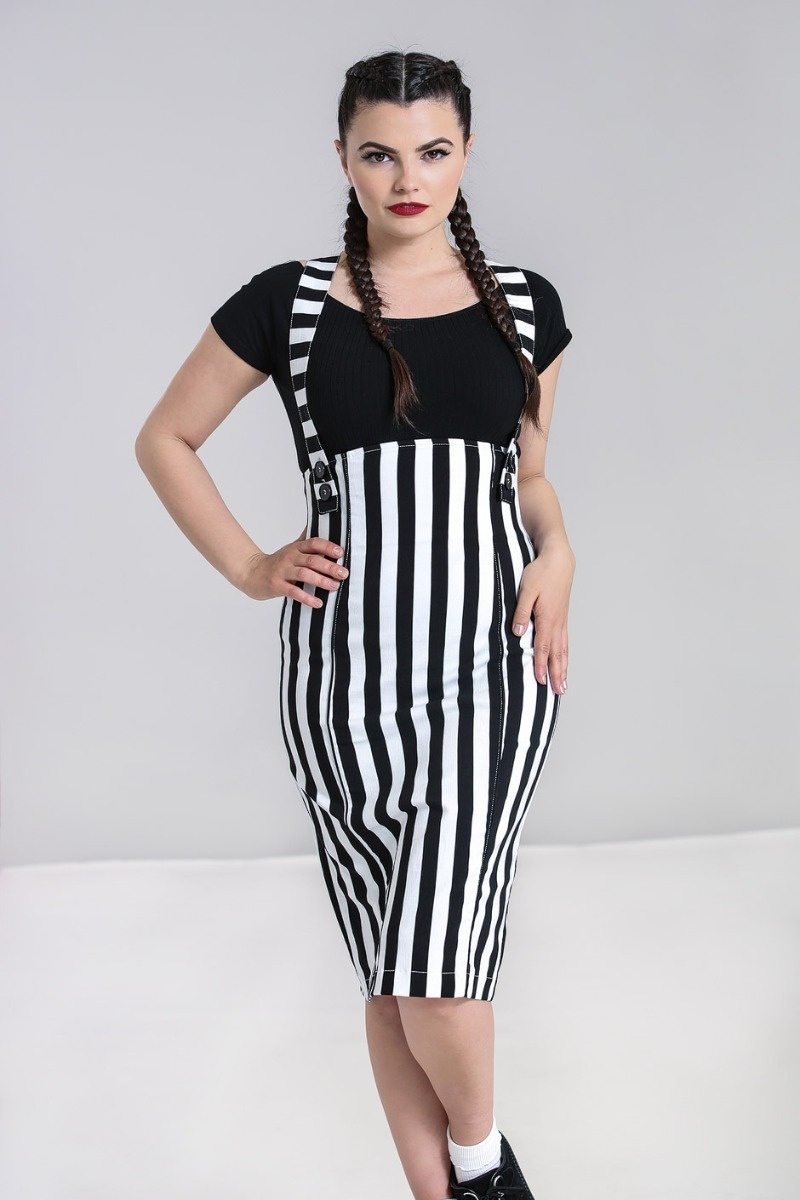 Striped sales pinafore dress