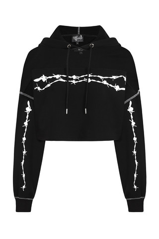 60131 HELL BUNNY BARBED WIRE piikkilankakuvioinen huppari