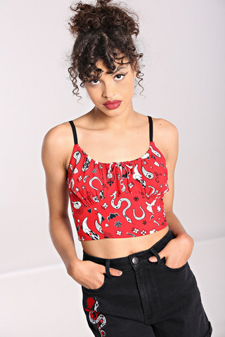 60237 HELL BUNNY EMMYLOU CROP TOP