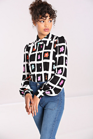 60238 HELL BUNNY OOPSIE DAISY BLOUSE