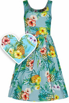 56990 DOLLY & DOTTY AMANDA TROPICAL swing dress, sininen