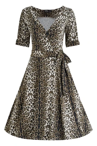 43110 DOLLY & DOTTY MATILDA ANIMAL print wrap dress