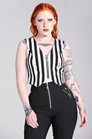 60263 HELL BUNNY GASPAR waistcoat, blk/wht