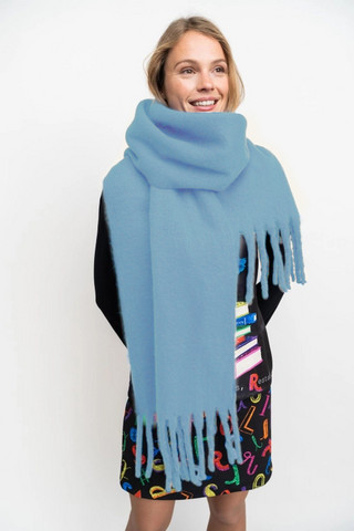 501037 KNITTED SCARF, pastel blu