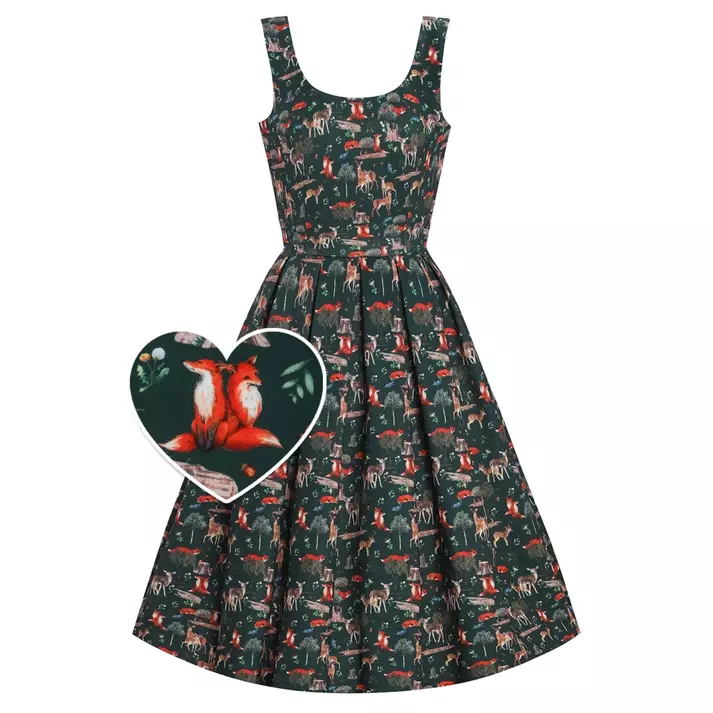 An Awesome Green Fox Print Dress