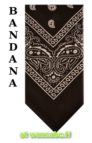 bandana, black/wht