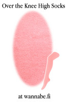 1001 Over knee high socks, plain pink