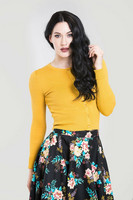 6349 HELL BUNNY PALOMA CARDIGAN, MUSTARD