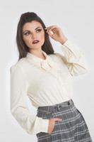 60016 HELL BUNNY ADELIA BLOUSE, IVORY