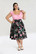 50030 HELL BUNNY KALANI 50-luvun tyylin hibiscus kukkainen kellohame blk