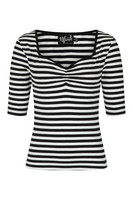 60158 HELL BUNNY WARLOCK TOP, BLK/WHT