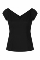 60059 HELL BUNNY PETUNIA TOP, BLK