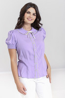 60063 HELL BUNNY CALLISTE BLOUSE, lav