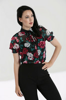 60067 HELL BUNNY BED OF ROSES BLOUSE